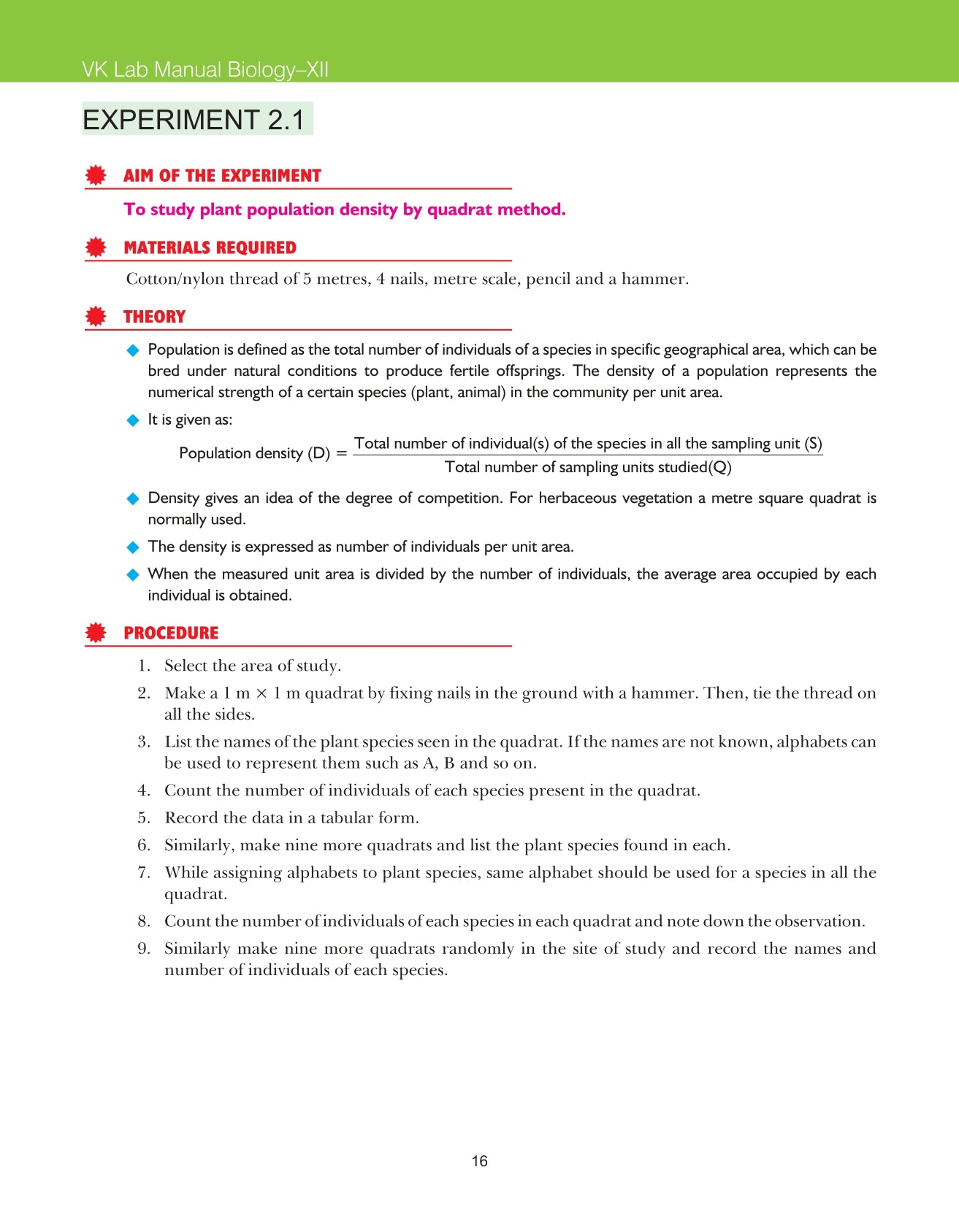 Lab Manual Biology (PB) Without Worksheet  | For Class 12  | CBSE Based  | NCERT Based  | 2024 Edition