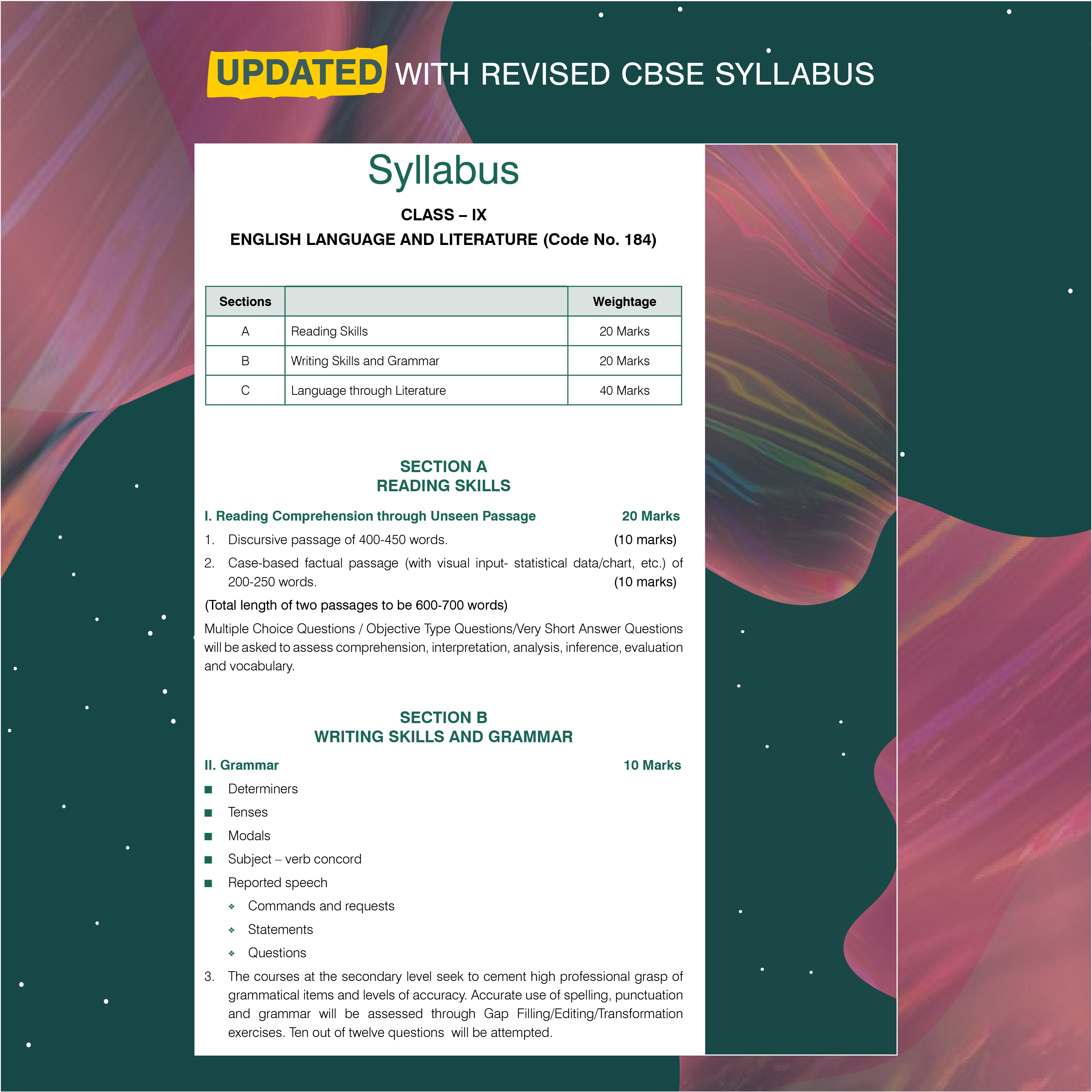 Xam idea Class 9 English (Language & Literature) | Latest CBSE Syllabus| NEP 2020 & NCFSE 2023 Aligned | With Competency-Focused & Free Response Qs | Self-Assessment Tests