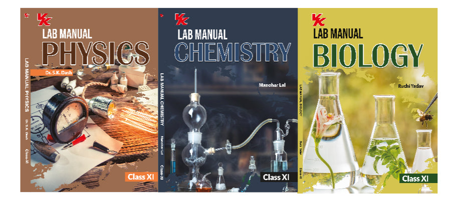 Lab Manual Physics, Chemistry & Biology (HB) With Worksheet (Set of 3 Books) | For Class 11 | CBSE Based | NCERT Based | 2024 Edition | By VK Global Publications