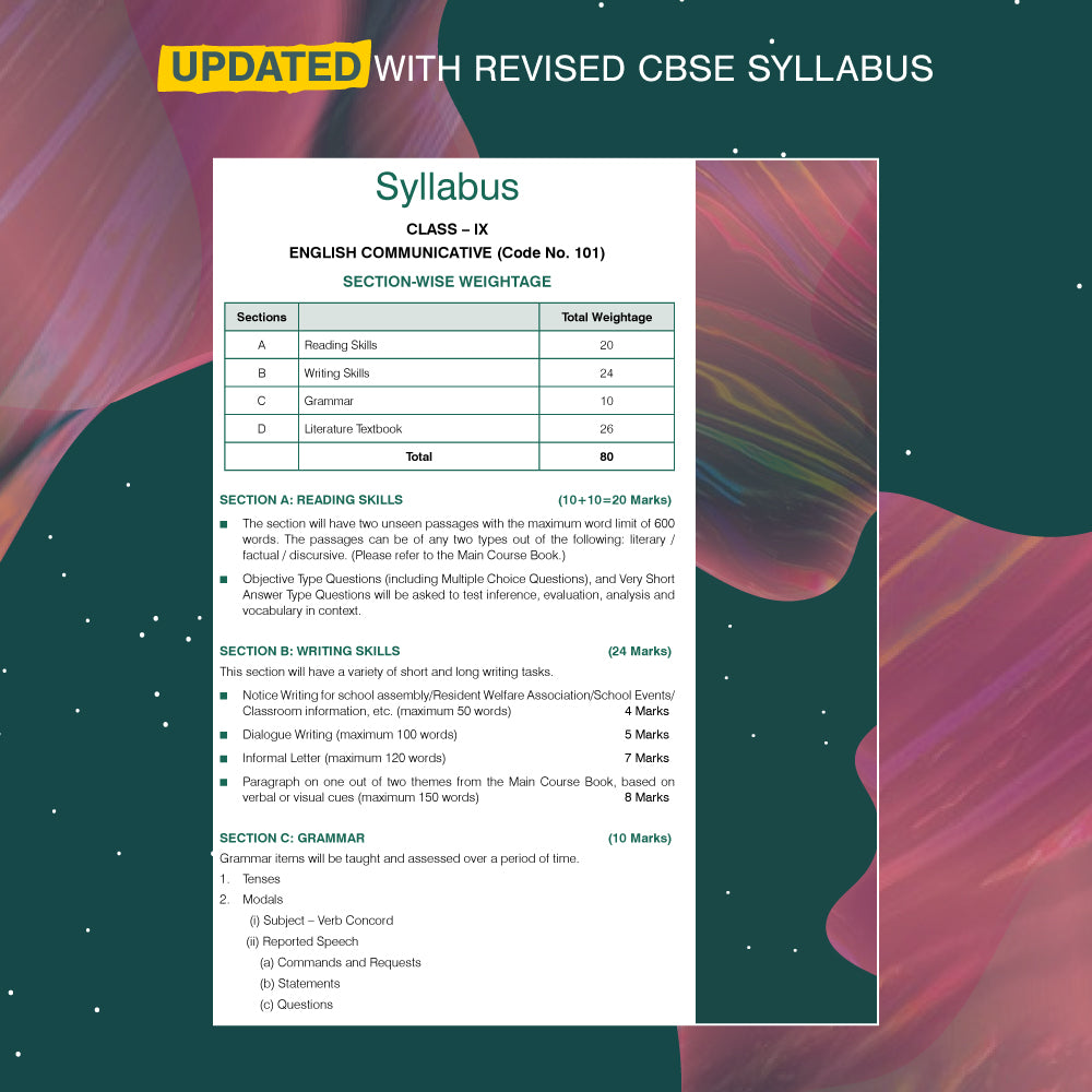 Xam idea Class 9 English (Communicative) | 2025-26 | Latest CBSE Syllabus| Rapid Recap | NCERT Mastery & Competency-Focused and Free Response Qs