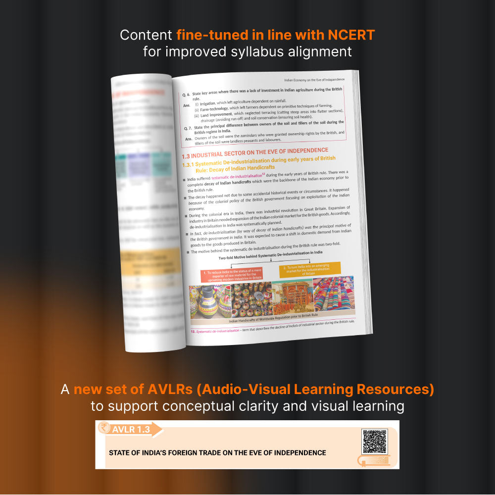 Indian Economic Development Class 12 (2026-27 Edition) | Latest CBSE Syllabus | NCERT-Based | 500+ CBSE Questions | 450+ Solved Questions | Case-Based & Image-Based Questions | AVLR Videos | Timeline & Fact-Check | Self-Assessment Tests