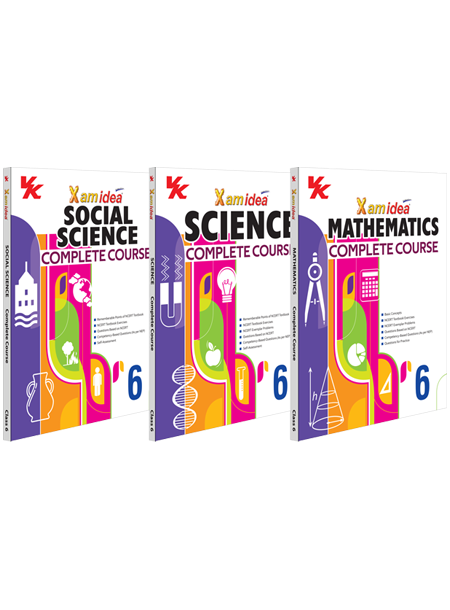 Xam idea Science, Social Science, Mathematics Complete Course Book | Set of 3 Books | Class 6 | Includes CBSE Question Bank and NCERT Exemplar (Solved) | NEP | Examination 2024-25