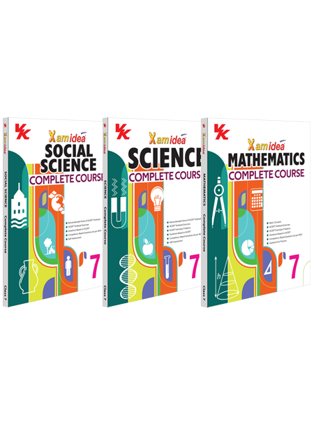 Xam idea Science, Social Science, Mathematics Complete Course Book | Set of 3 Books | Class 7 | Includes CBSE Question Bank and NCERT Exemplar (Solved) | NEP | Examination 2024-25