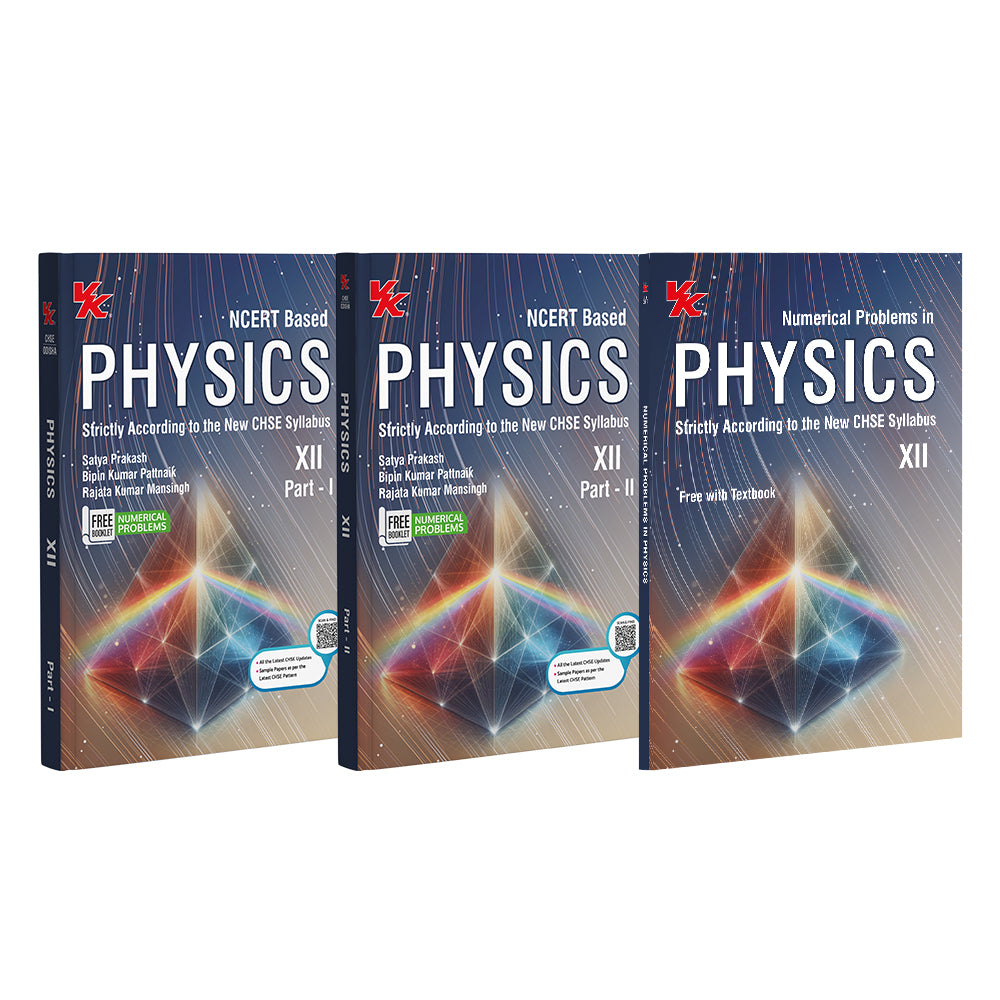 Physics Part I & II Textbooks (Set of 3) & Free Numerical Problems booklet for Class 12 CHSE Board 2026-27 Examinations