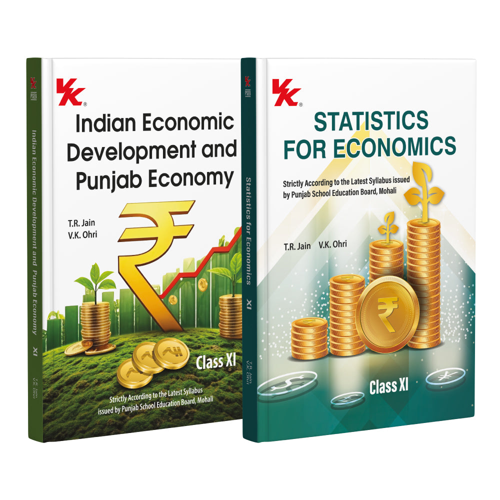 Indian Economic Development and Punjab Economy & Statistics for Economics (Set of 2 Books) for Class 11 PSEB by T.R Jain & V.K. Ohri 2025-26 Examination