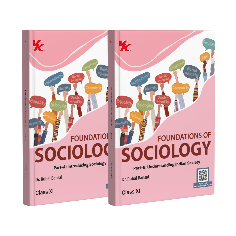 CBSE Class 11 Sociology Book Set (Parts A & B) | Dr. Rubal Bansal | Foundations of Sociology | 2025–26 Edition