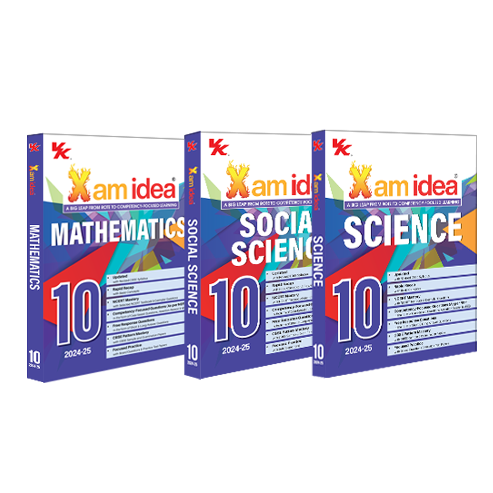 Xam idea Bundle Set of 3 (Science, Social Science & Mathematics) Class 10 Book | CBSE | Chapterwise Question Bank | Based on Revised CBSE Syllabus | NCERT Questions Include | 2024-25 Exam