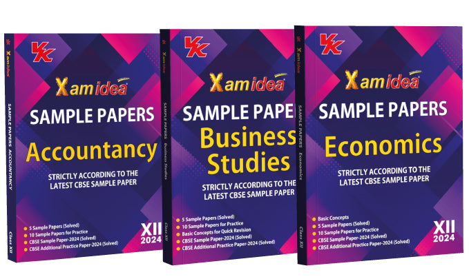 Xam idea Sample Papers Simplified Bundle Set of 3 Books (Accountancy, Business Studies, Economics) Class 12 for 2024 Board Exam