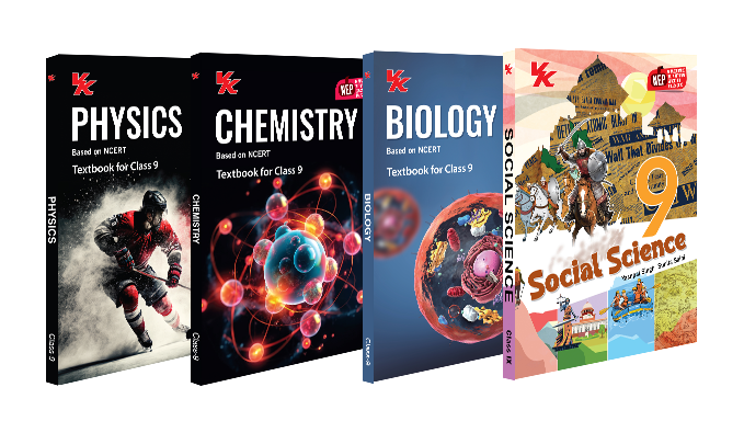 Physics, Chemistry, Biology, Social Science Book for Class 9 (Set of 4 Books) | CBSE (NCERT Solved) | NEP | Examination 2024-25 | by VK Global Publications