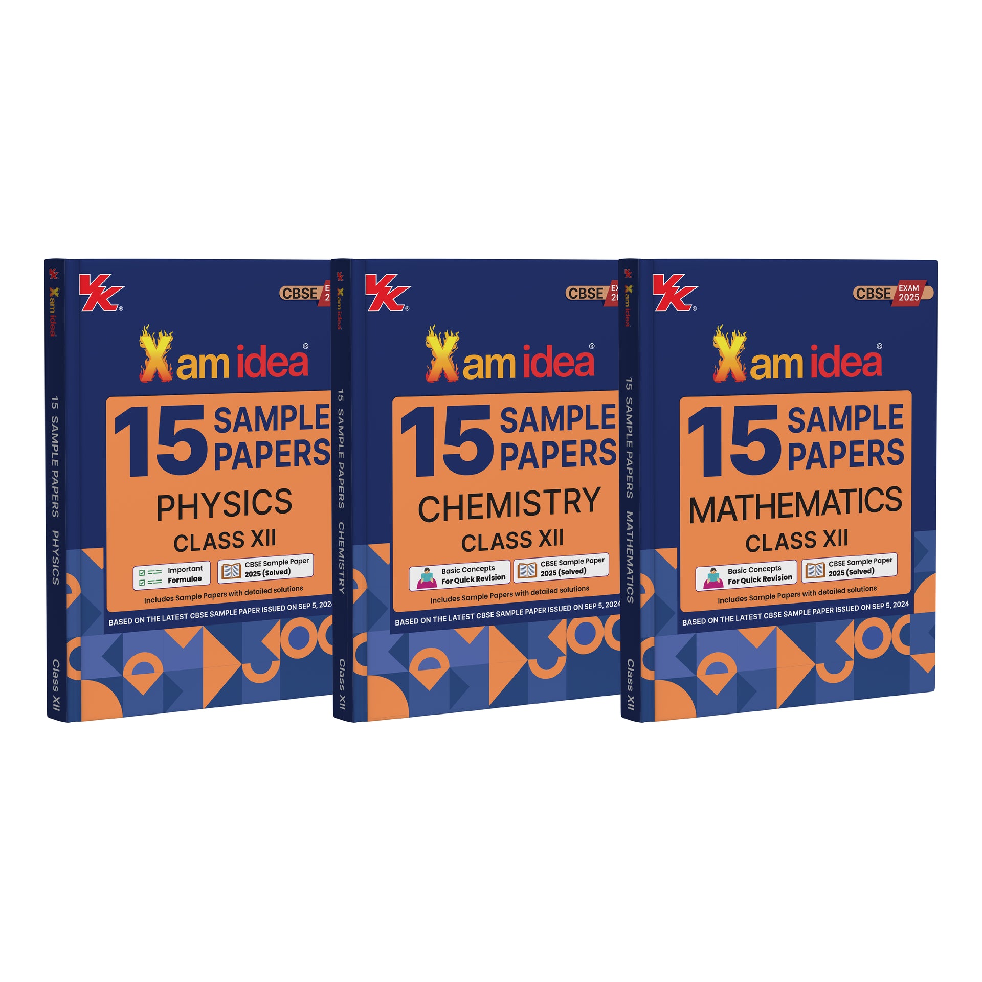 Xam idea Sample Papers Bundle Set of 3 Books (Physics, Chemistry, Mathematics) Class 12 for Board Exam 2025| 15 Latest Papers Based on CBSE Sample Paper issued on Sept 2024